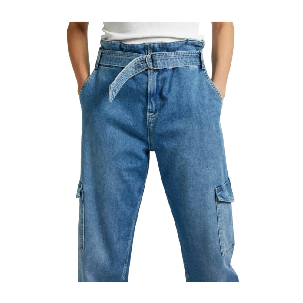 Pepe Jeans Blauwe Utility Tapered Jeans Blue Dames