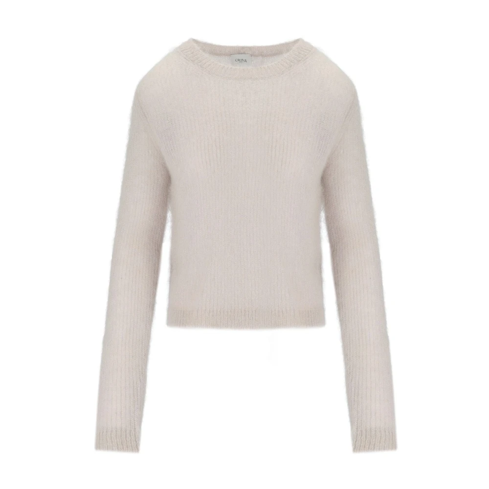 Cruna Parel Grijs Mohair Crewneck Jumper Gray Dames