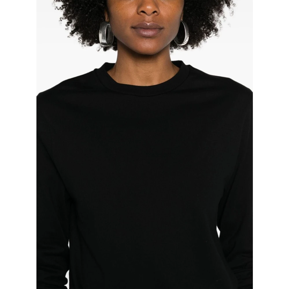 Jil Sander Zwart Katoenen Logo Print T-shirt Black Dames