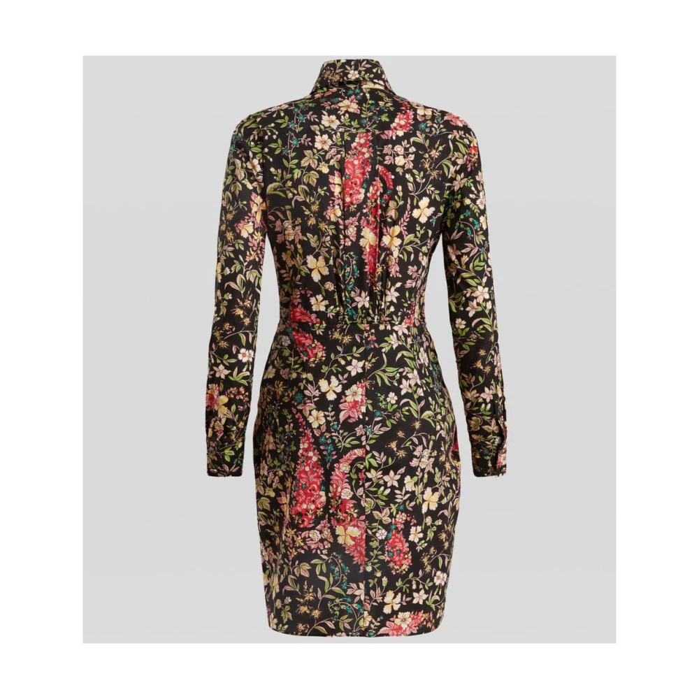 ETRO Bloemen Katoenen Jurk Black Dames