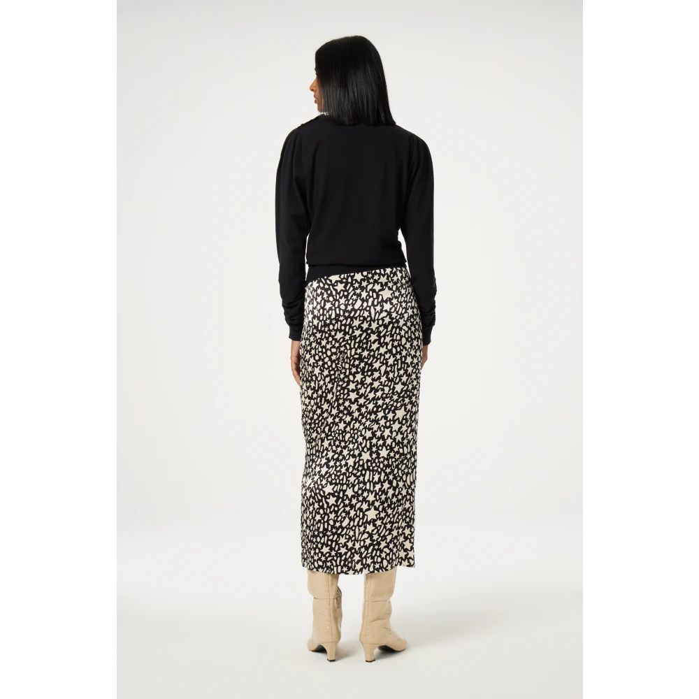 Fabienne Chapot Sterrenprint A-Lijn Midi Rok Black Dames