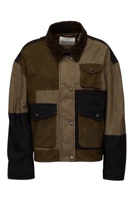 Tvåfärgad jacka i bomulldenim