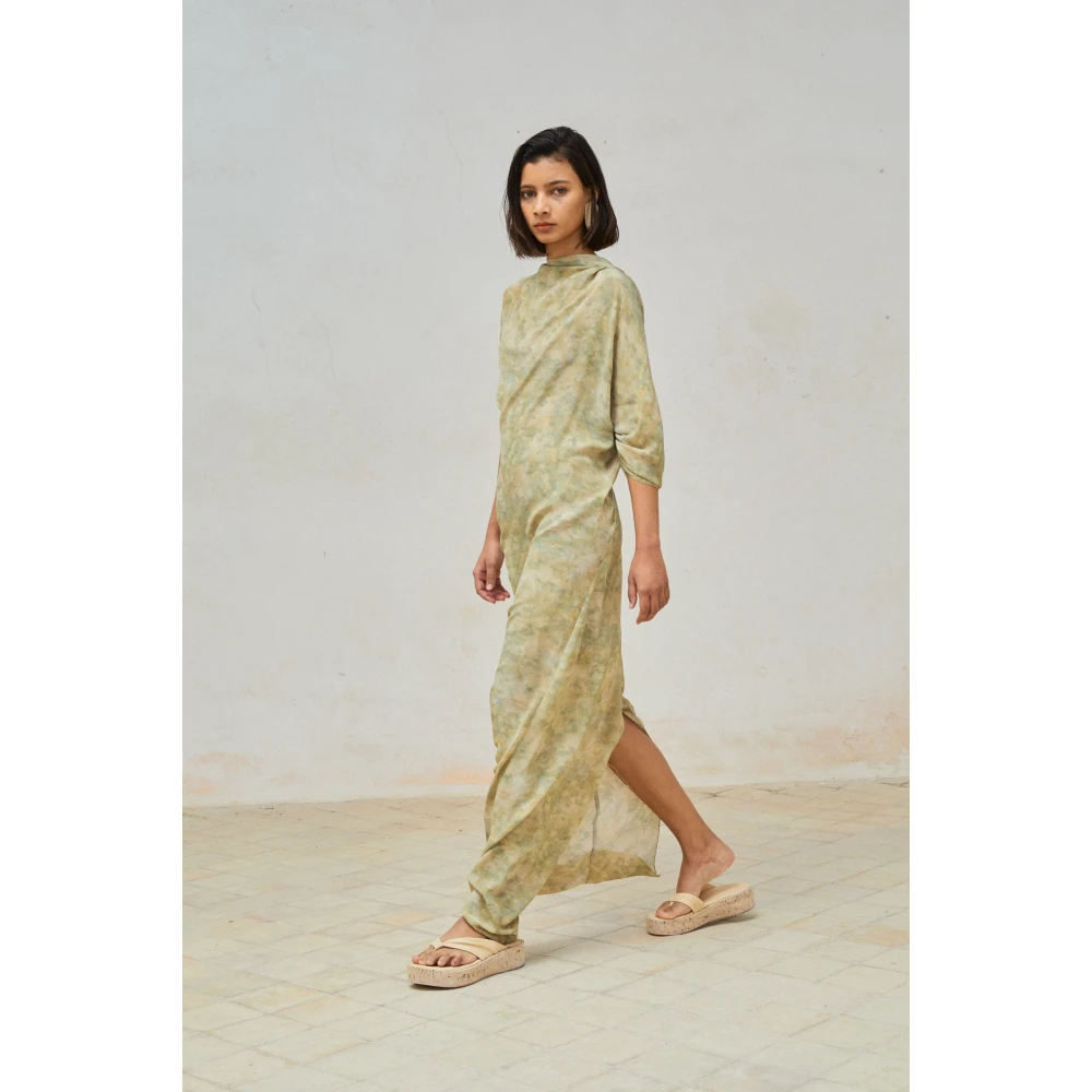 Cortana Zijden Hope Print Lange Jurk Green Dames
