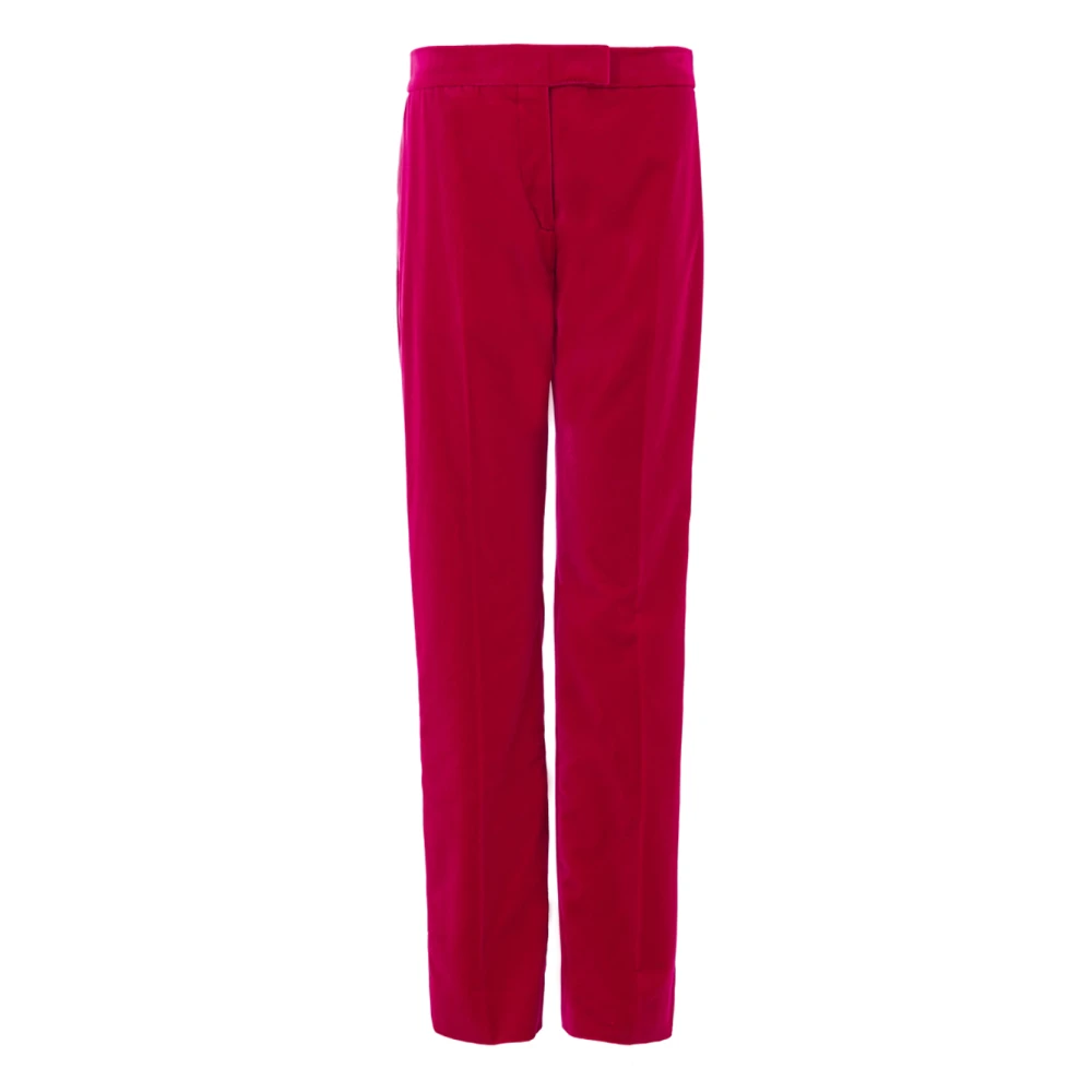 Tom Ford Women's Pink Straight Trousers, Xs, Fuchsia Velvet Tuxedo Trousers With Satin Band