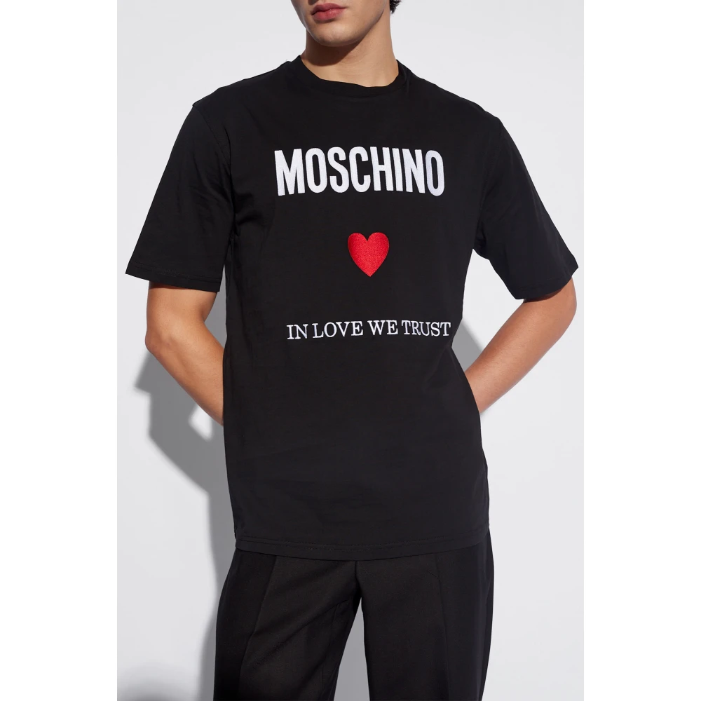 Moschino T-shirt met logo Black Heren