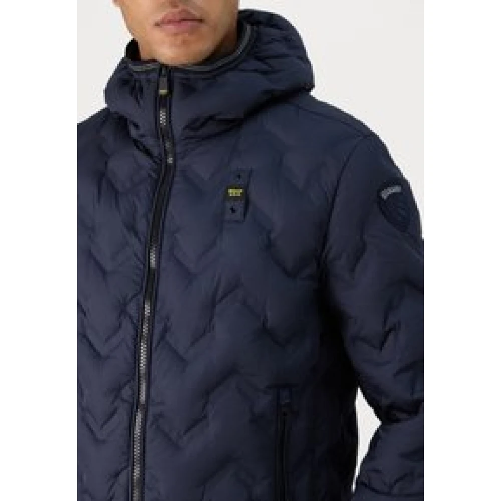 Blauer Heren Hooded Puffer Jas Blue Heren