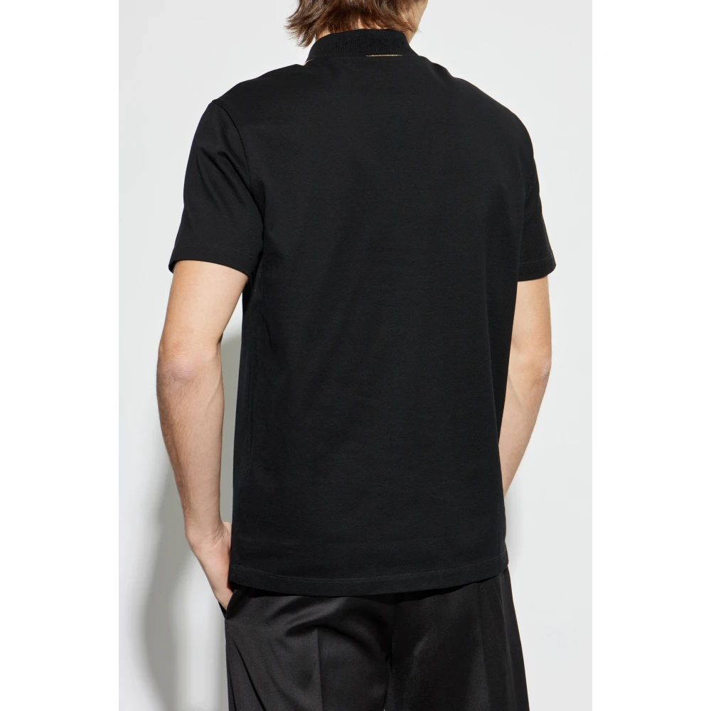 Versace Polo met Lurex-draad Black Heren