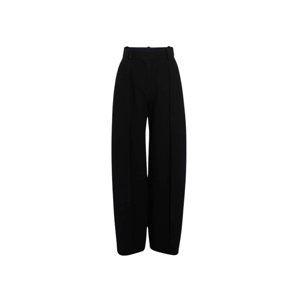Jacquemus Hoge taille wijde pijpen broek met unieke details Black Dames