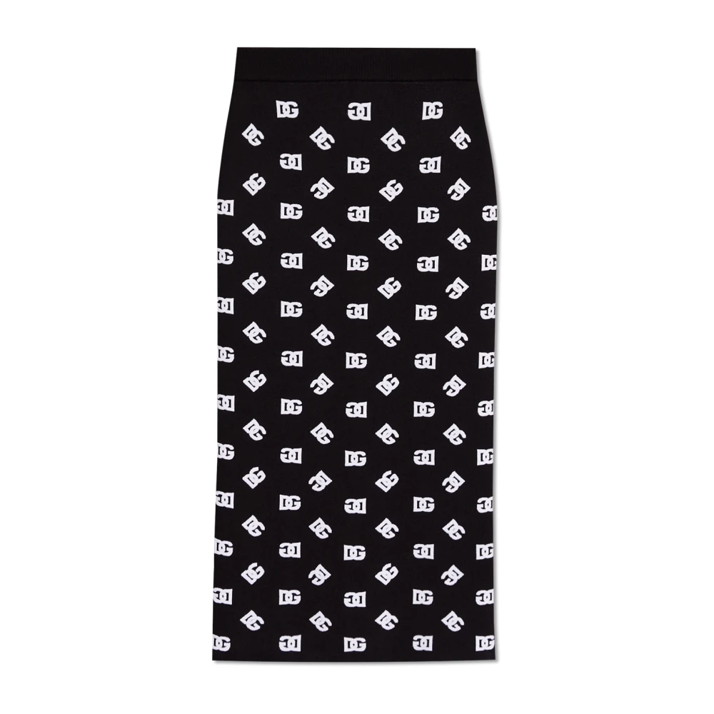 Dolce & Gabbana Black Skirt With Monogram - Female - Midi Skirts - S - Skirts