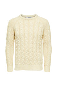 SLHBILL LS KNIT  CABLE CREW NECK W - 16086658