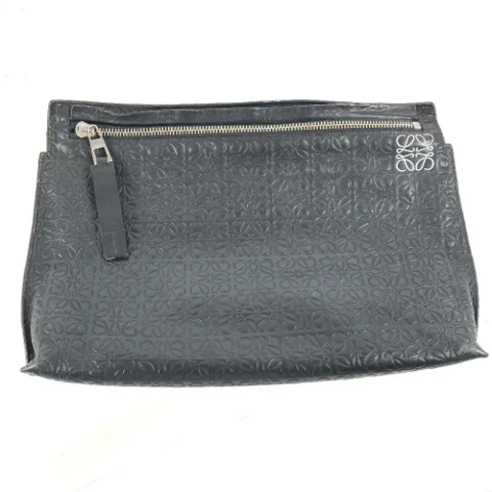 Loewe Pre-owned Leather clutches Black Heren