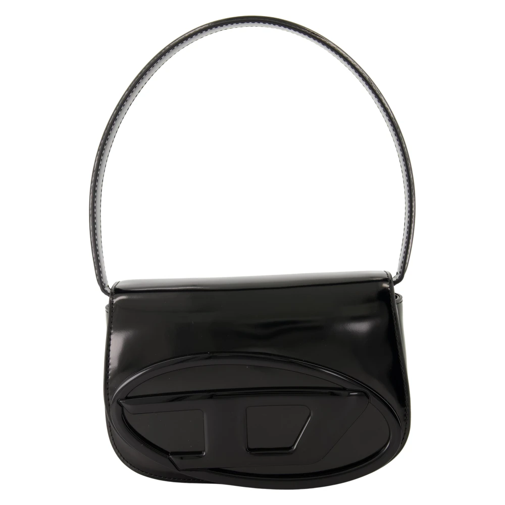 Diesel Zwarte leren schoudertas Black Dames