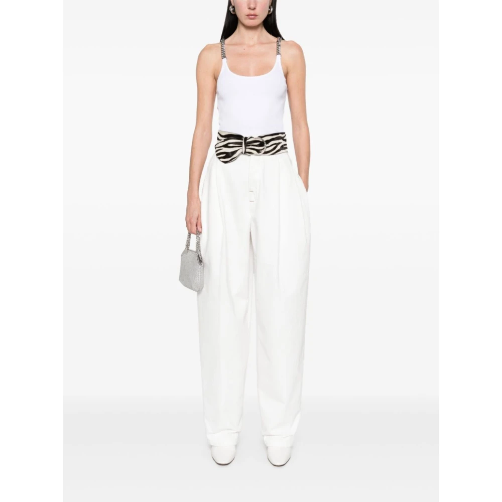 Stella Mccartney Witte Chain-Link Trim Racerback Top White Dames