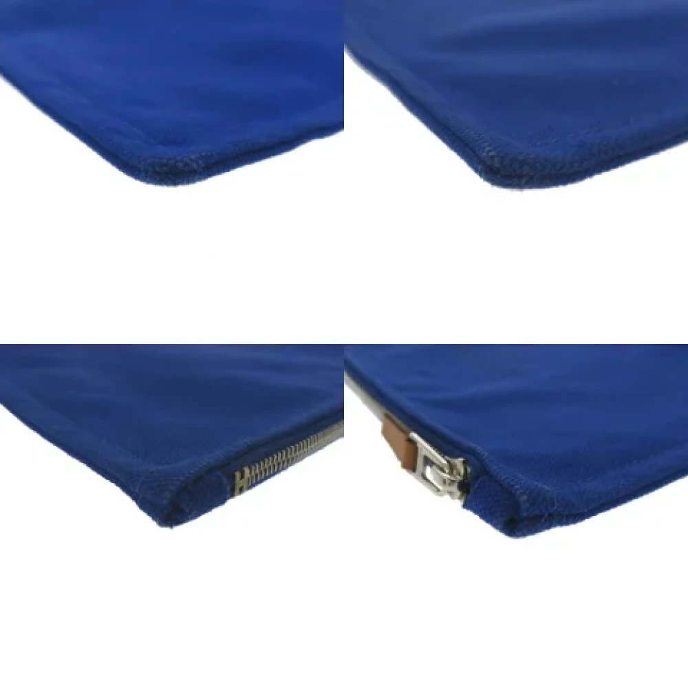 Hermès Vintage Pre-owned Canvas pouches Blue Dames