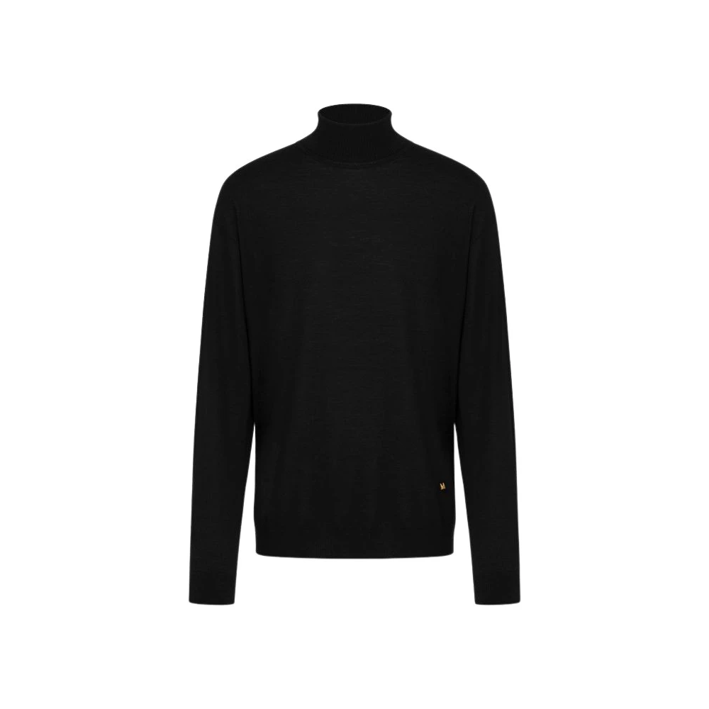Moschino Herren Schwarz Wollmischung Rollkragenpullover Golden M