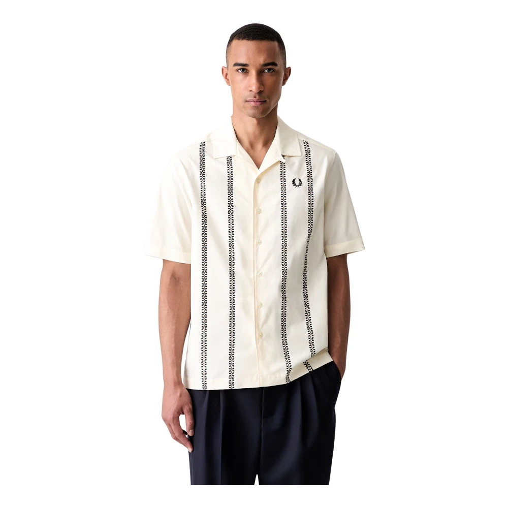 VAN GRAAF Fred Perry Herren Sand Kurzarmhemd Regular Fit Baumwolle (100%) Beige, Extra Groß - Bild 2