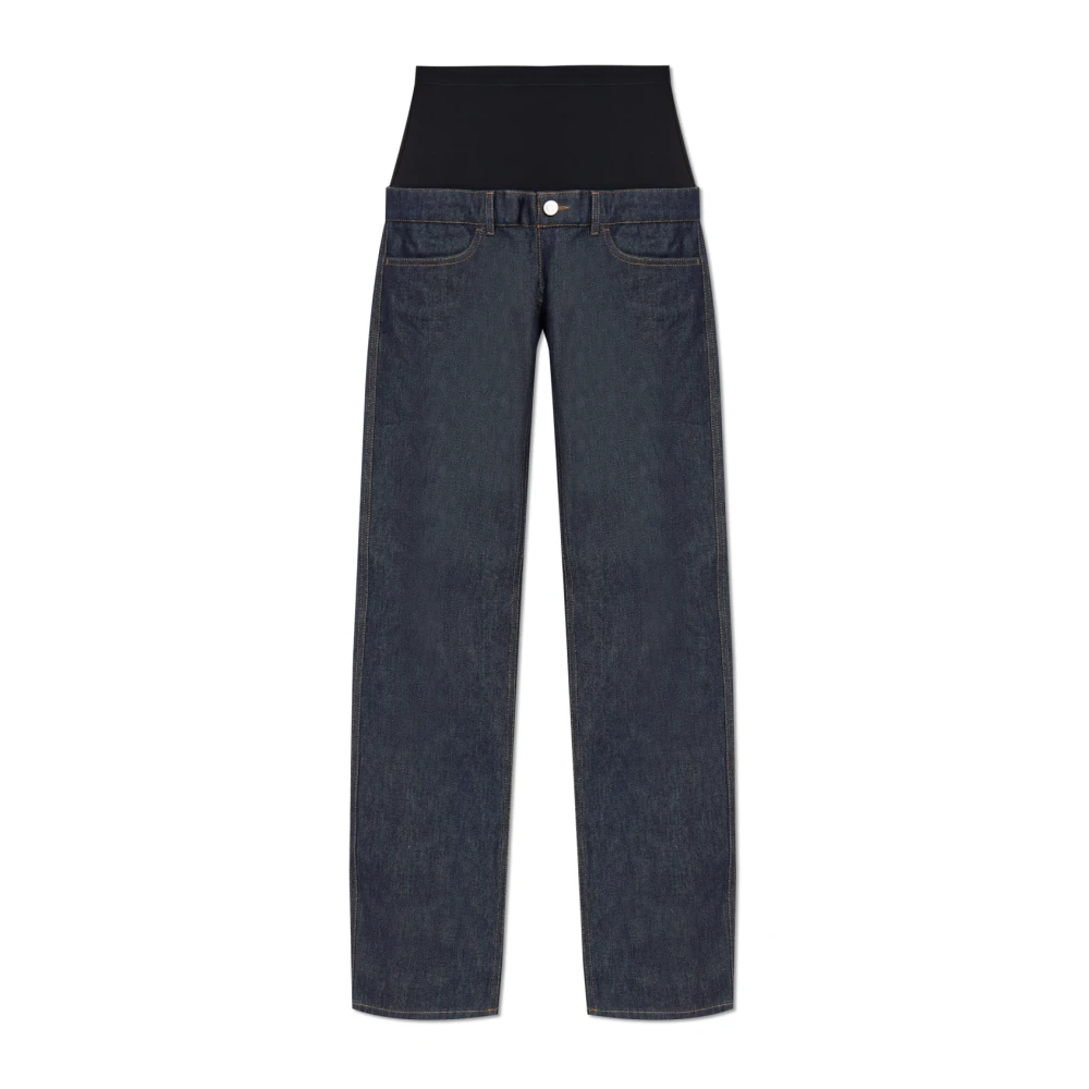 Coperni Navy Blue Wide-Leg Hybrid Denim Jeans Blue Dames