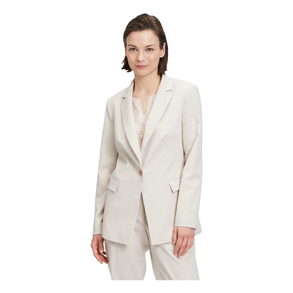 Betty & Co Zakelijke blazer met zakken Beige Dames