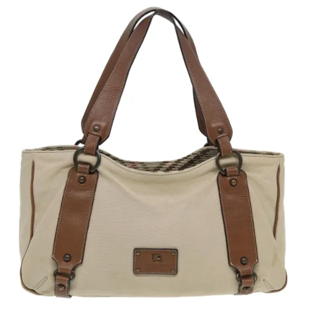 Burberry Vintage Pre-owned Canvas shoulder-bags Beige Dames