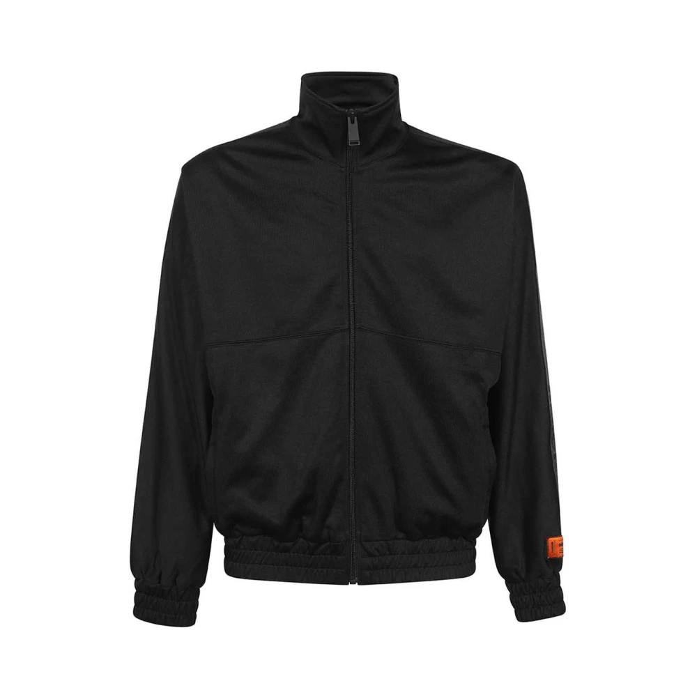 Heron Preston Geborduurd Logo Volledige Ritssluiting Hoodie Black Heren