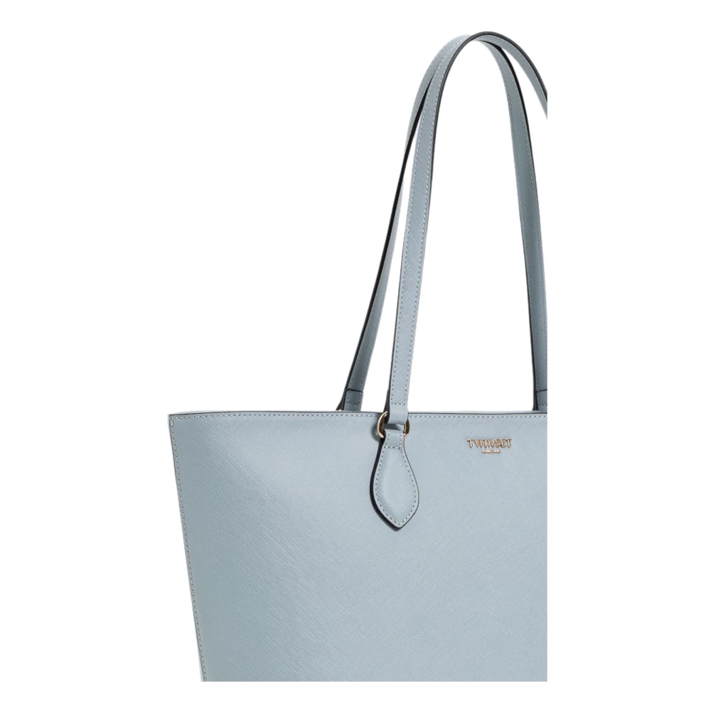 Twinset Metalen Logo Schoudertassen Blue Dames
