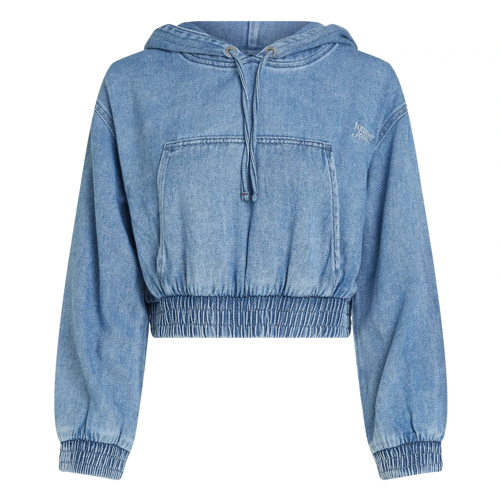Tommy Jeans Blauwe Denim Streetwear Sweater Blue Dames