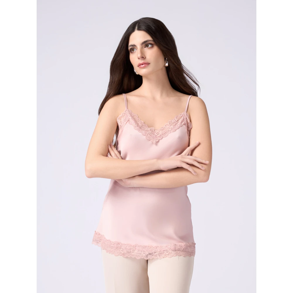 Oltre Top lingerie in satijn en kant Pink Dames