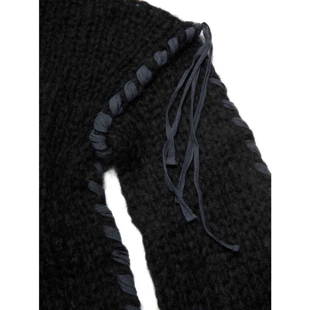 Acne Studios Zwarte Gebreide Trui met Drop Shoulder Black Dames