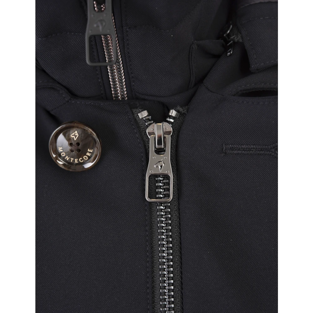 Montecore Blauwe wollen parka met afneembare capuchon Blue Heren