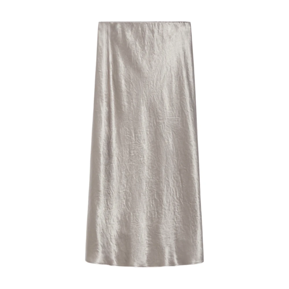 Max Mara Beige Satijnen Wijd Uitlopende Rok Beige Dames