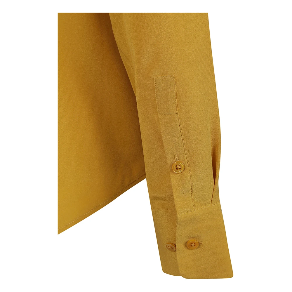 Equipment Zijden Overhemd met Lange Mouwen Mosterdgeel Yellow Dames