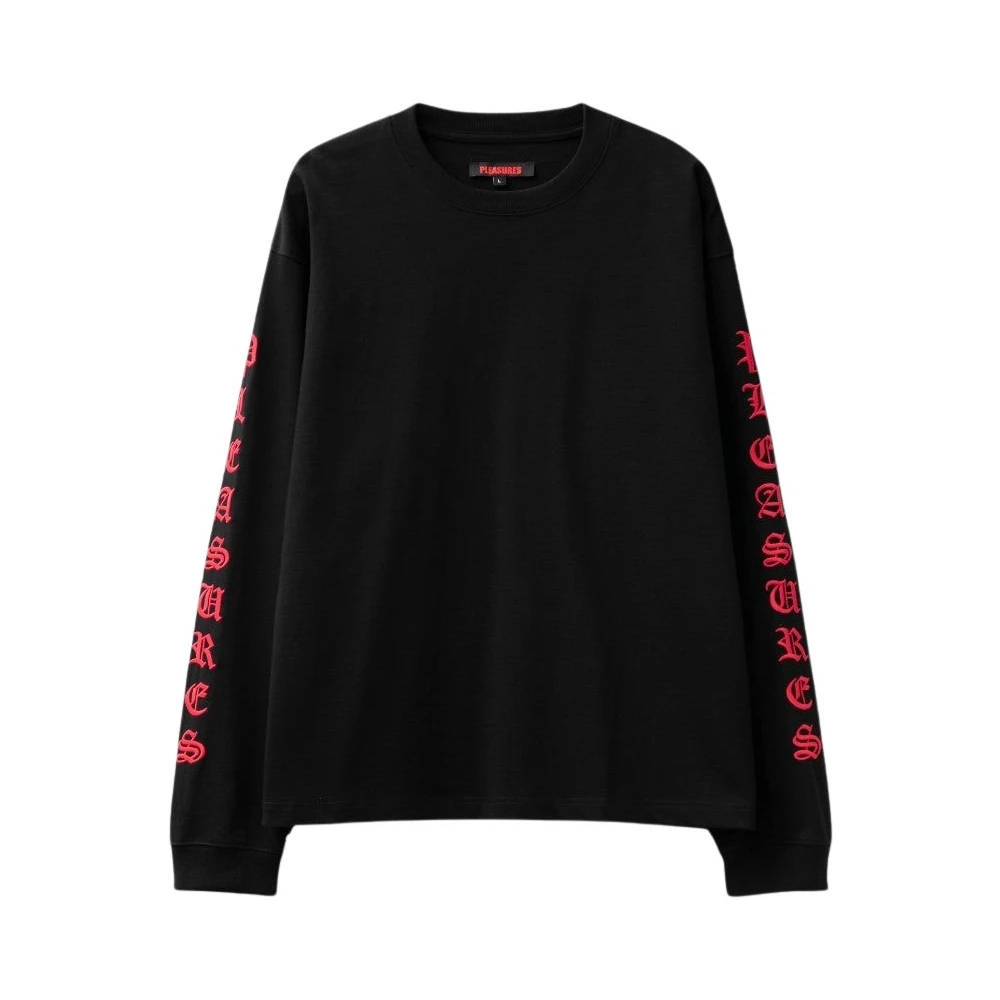 Pleasures Zwaargewicht Lange Mouw Katoenen Shirt Black Heren