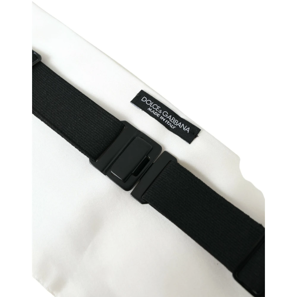Dolce & Gabbana Witte Zijden Taille Cummerbund White Heren