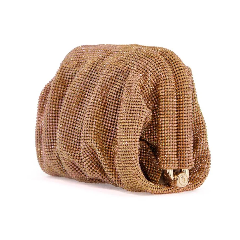 Benedetta Bruzziches Venus La Petite Strass Mesh Handtas Yellow Dames