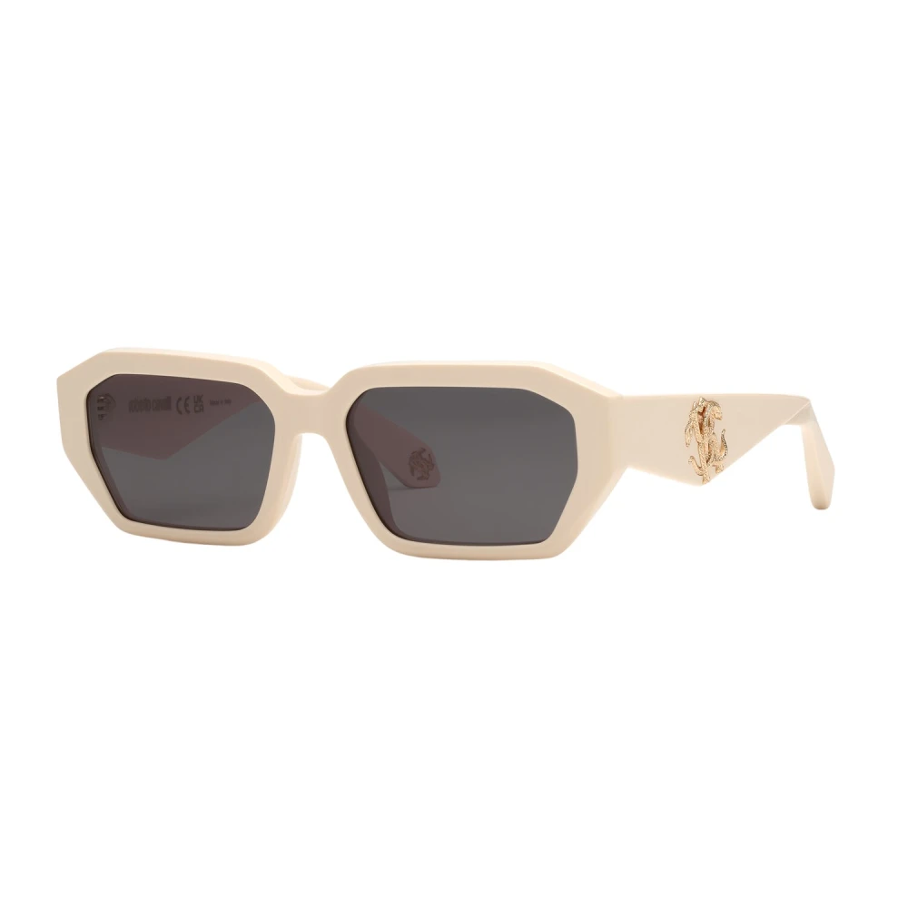 Roberto Cavalli Women's Beige Rectangular Front Fangs Sunglasses