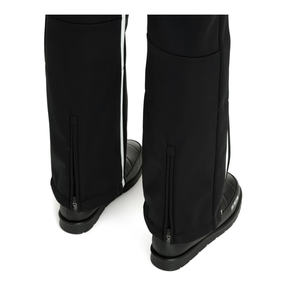 Emporio Armani EA7 Hoge Taille Ski Broek Drukknopen Logo Black Dames