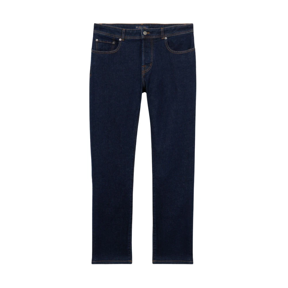 Brooks Brothers Men's Blue Slim Fit Jeans, W40, 5-Pocket Denim Trousers
