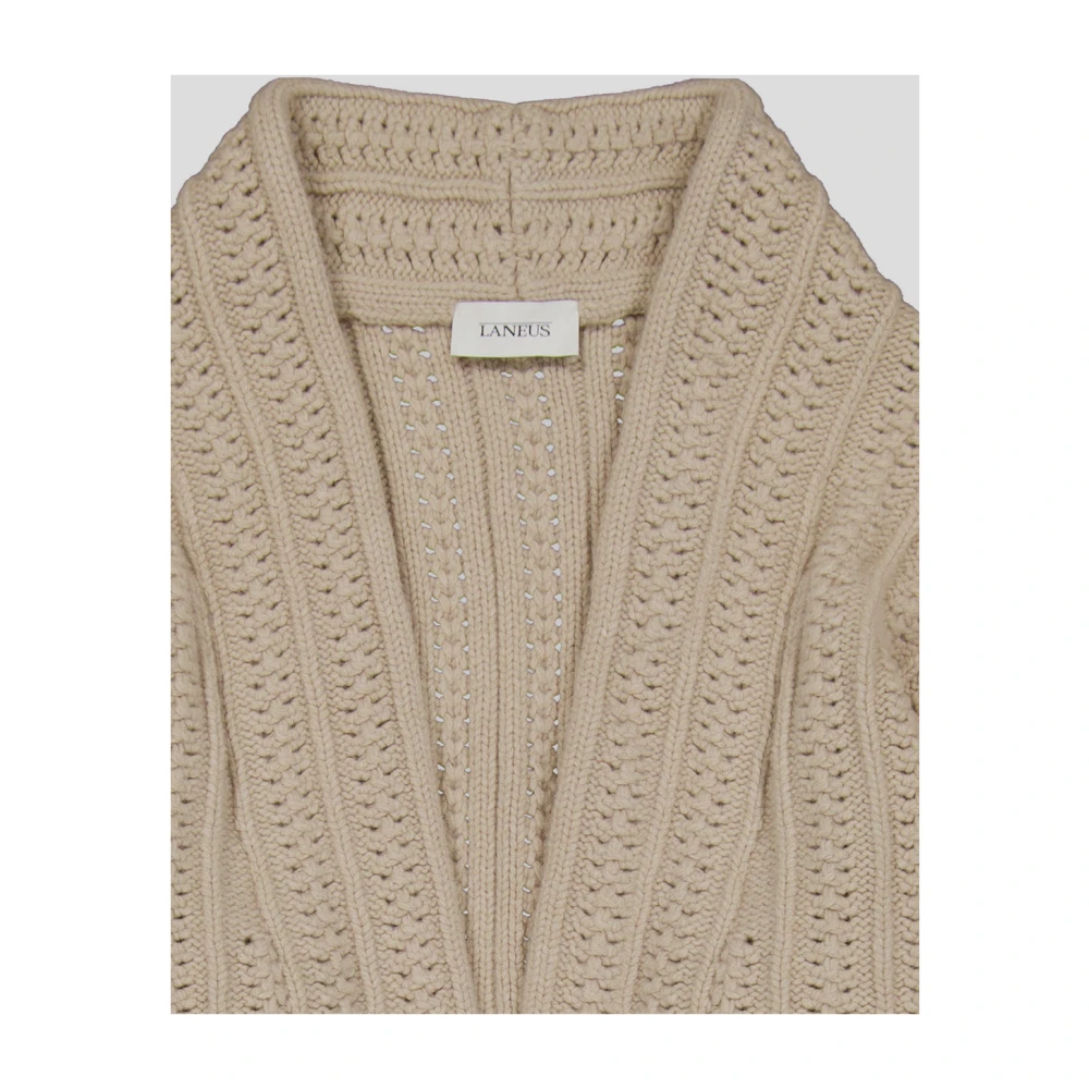 Laneus Wollen Gebreide Vest Beige Heren