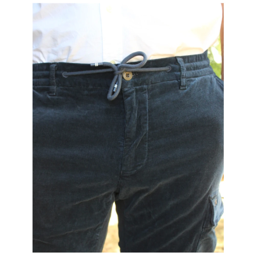 Mason's Cargo Velours Broek Blue Heren