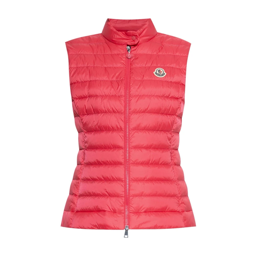 Moncler Fuchsia Puffer Vest Red, Dam