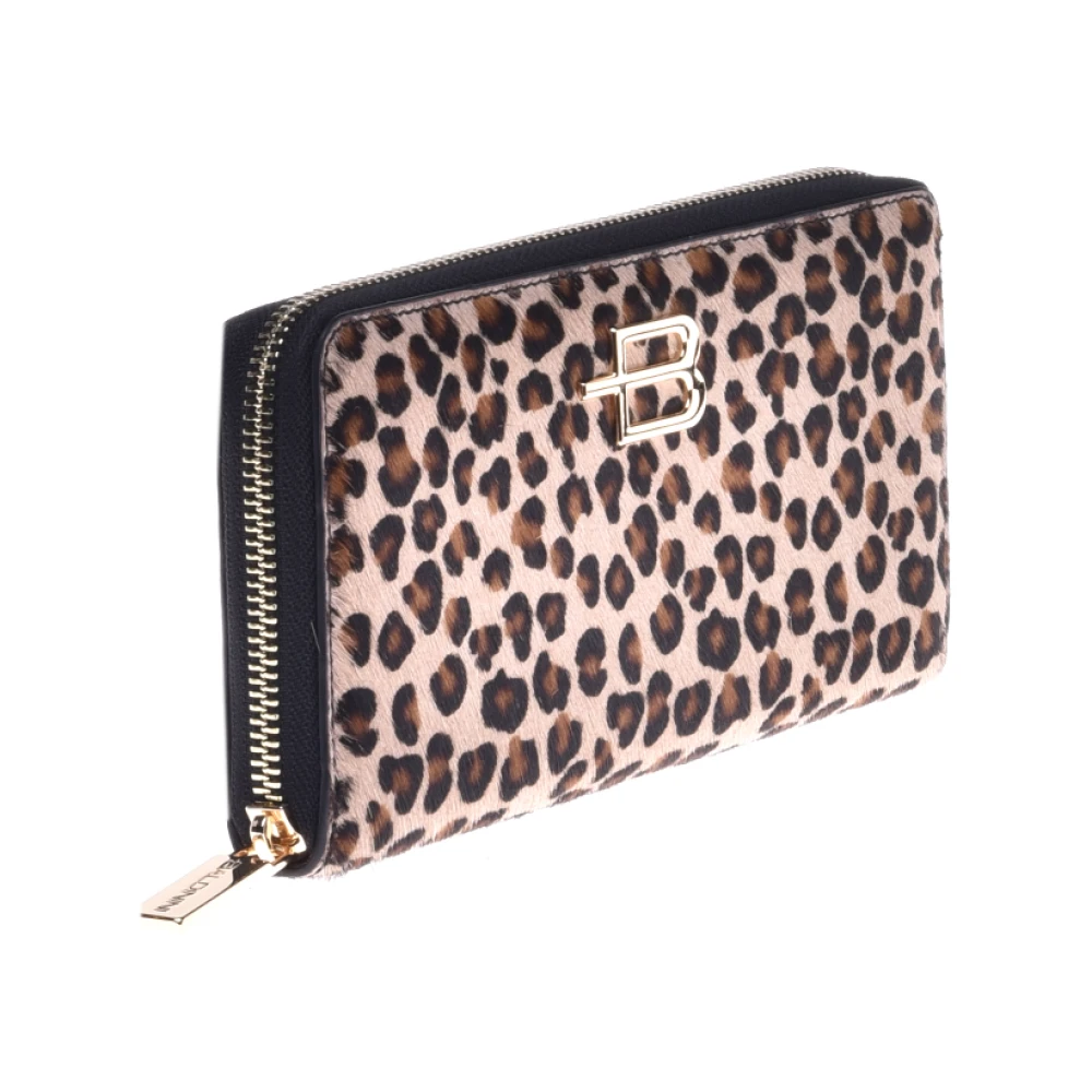 Baldinini Wallet in leopard-print pony skin with zip Multicolor Dames
