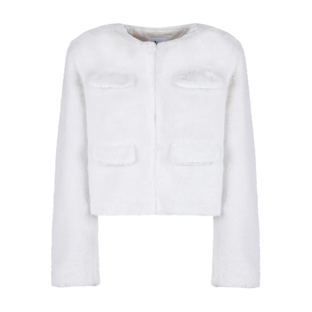 Self Portrait Faux Fur Jas White Dames