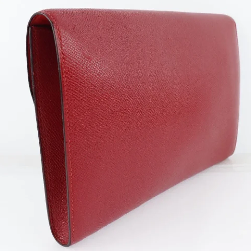 Hermès Vintage Pre-owned Leather clutches Red Dames