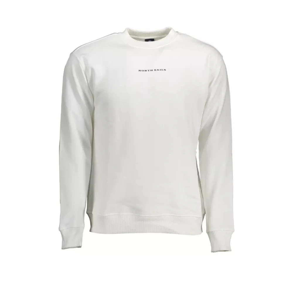North Sails , Sweatshirts, Male, White, Xl, Elegant White Cotton Jumper Men