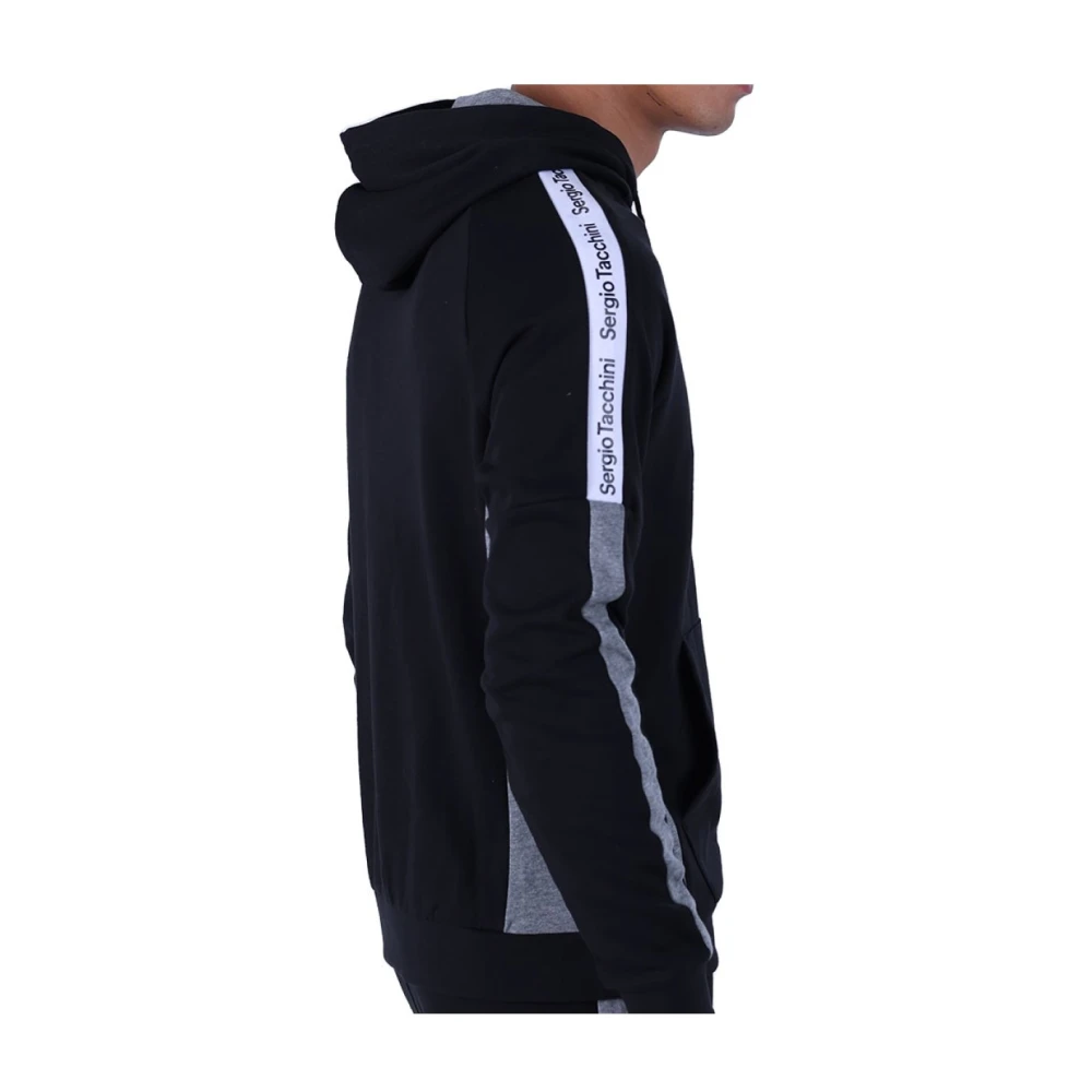 Sergio Tacchini Logo Band Hoodie Zwart Black Heren