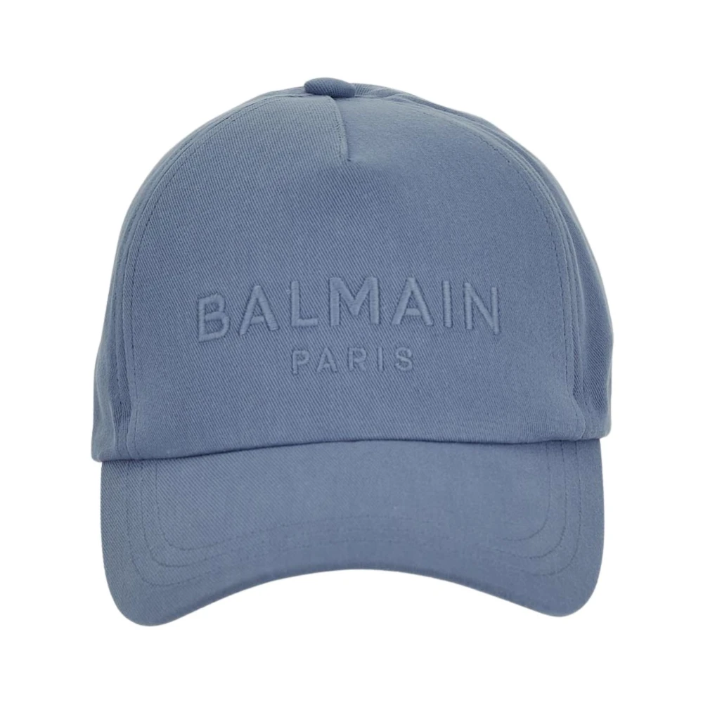 Balmain Katoenen Logo Cap Blue Dames