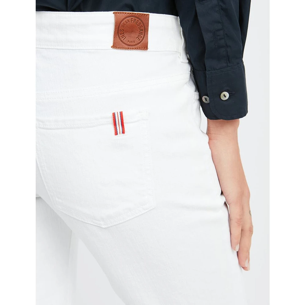 Ines De La Fressange Paris Bamboe slim fit witte katoenen jeans x Notify White Dames