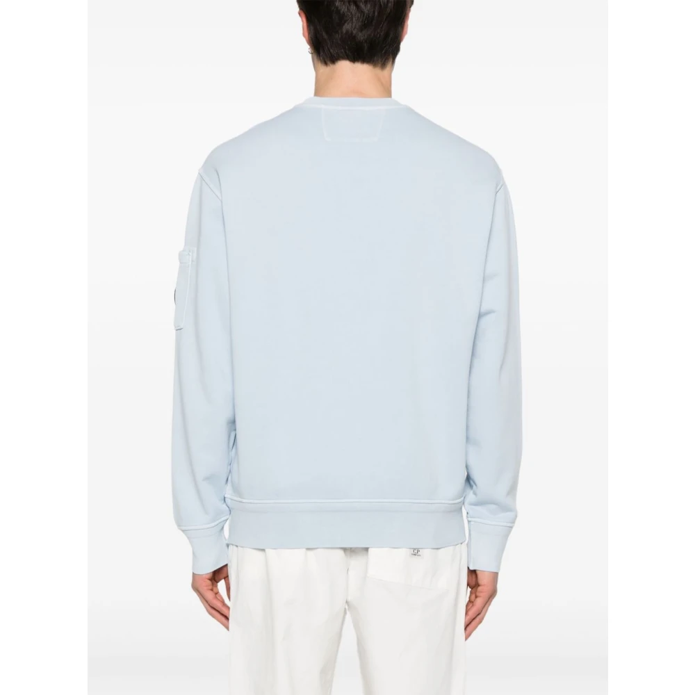 C.P. Company Diagonal Fleece Sweaters Blue Heren