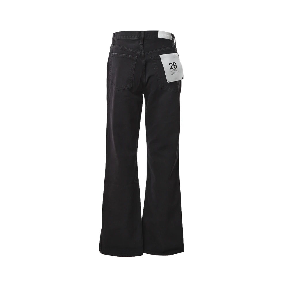 Re Done Zwarte High-Waisted Loose Fit Jeans Black Dames