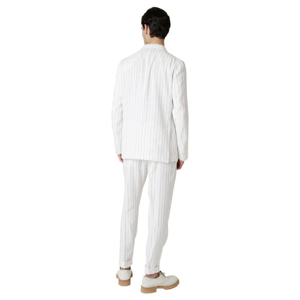 Eleventy Linnen Katoen Single-Breasted Pak White Heren